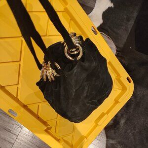 New Black suede Handbag